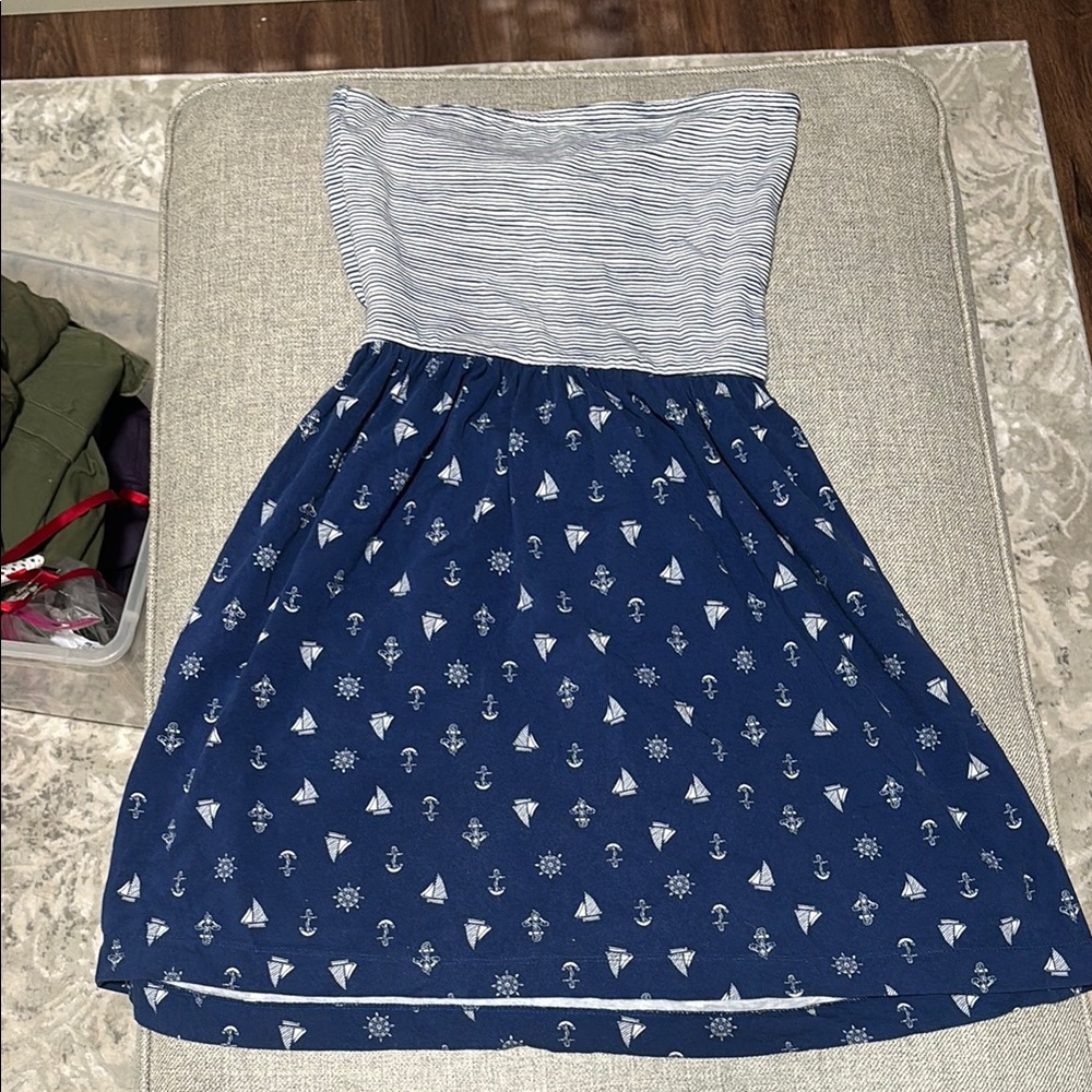 Nautical Blue and White Dress